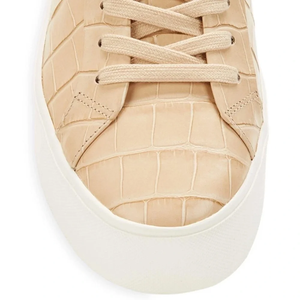 VINCE. BENFIELD CROC EMBOSED LEATHER SNEAKER SIZE 6.5 M - Picture 2 of 7